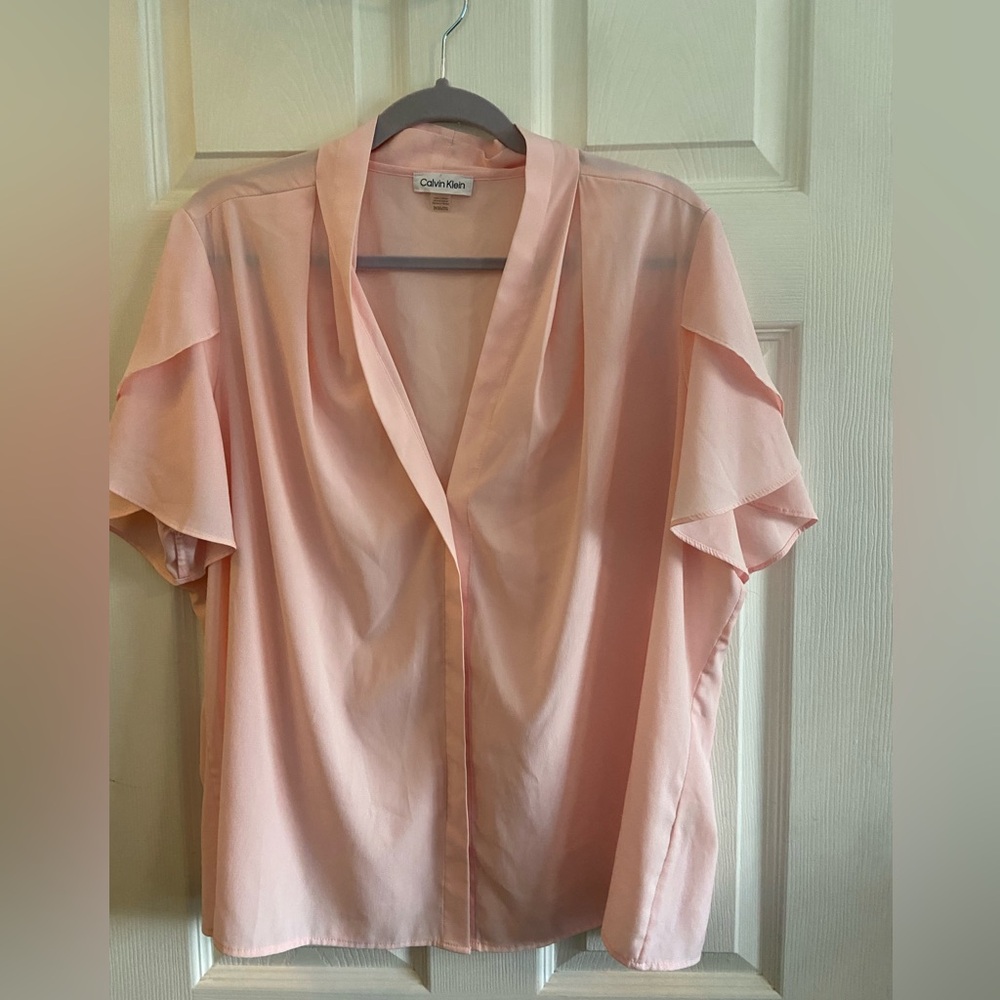 Calvin Klein baby pink blouse